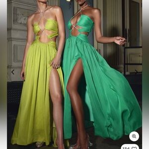 Elegant Emerald Green Cut-Out Maxi Dresses | Wedding Guest, Prom, Cocktail